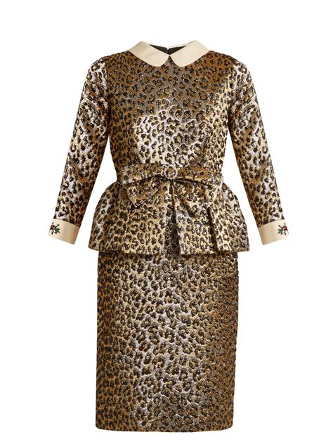 gucci leopard collar dress|gucci long dresses.